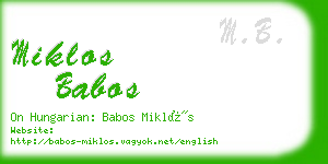 miklos babos business card